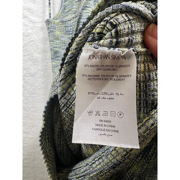 Jonathan Simkhai Rib Knit Cut Out Basil Space Dye Colleen Midi Dress Medium - Picture 14 of 15